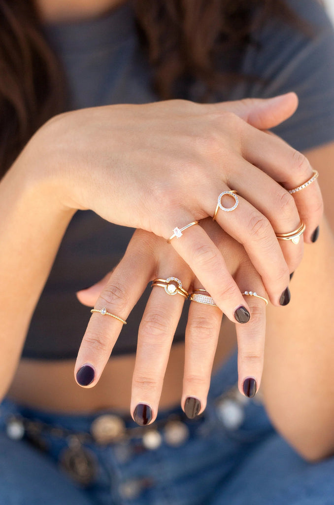 Stackable Single Band Gold Rings