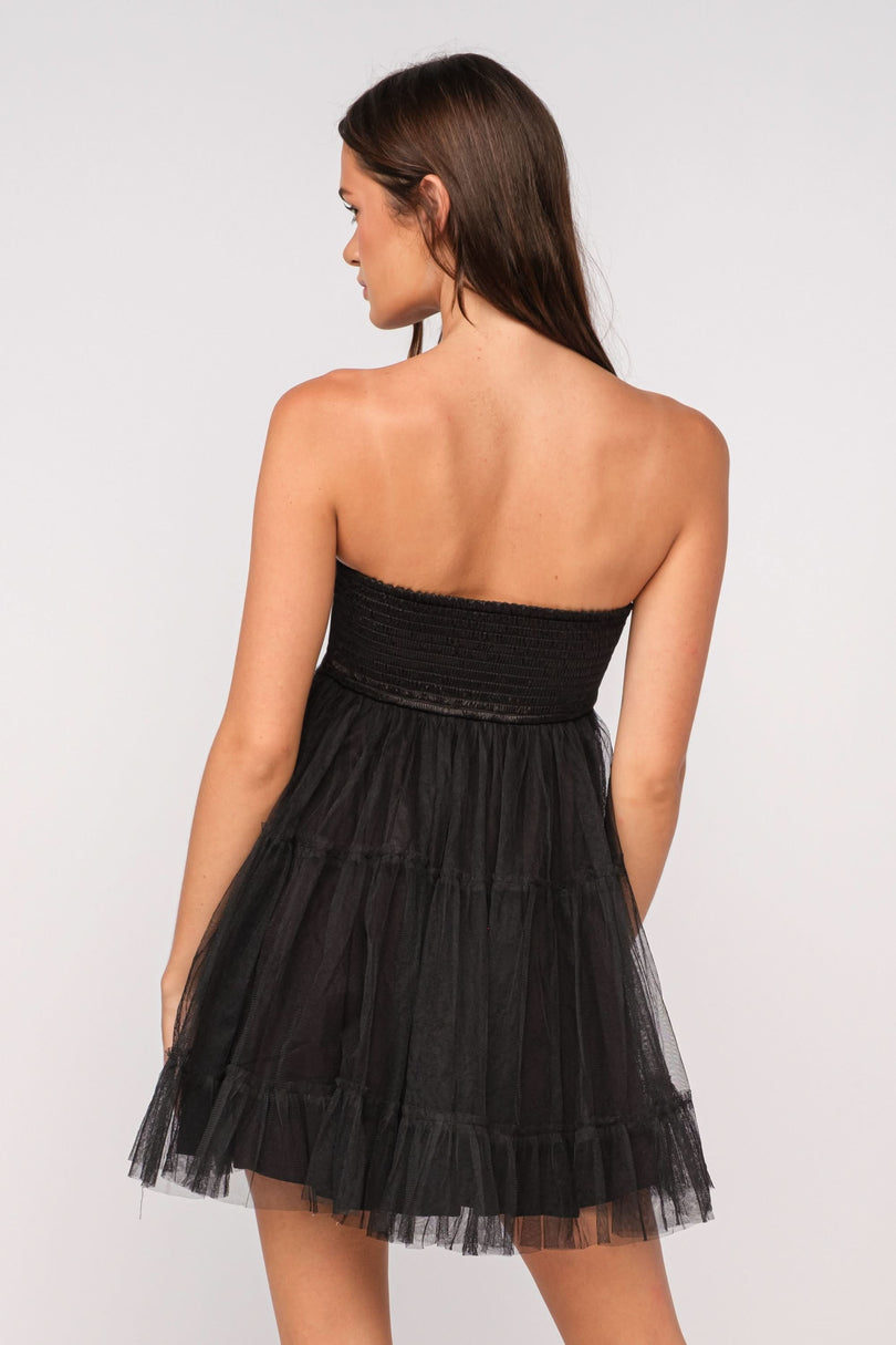 Strapless Organza Mini Dress