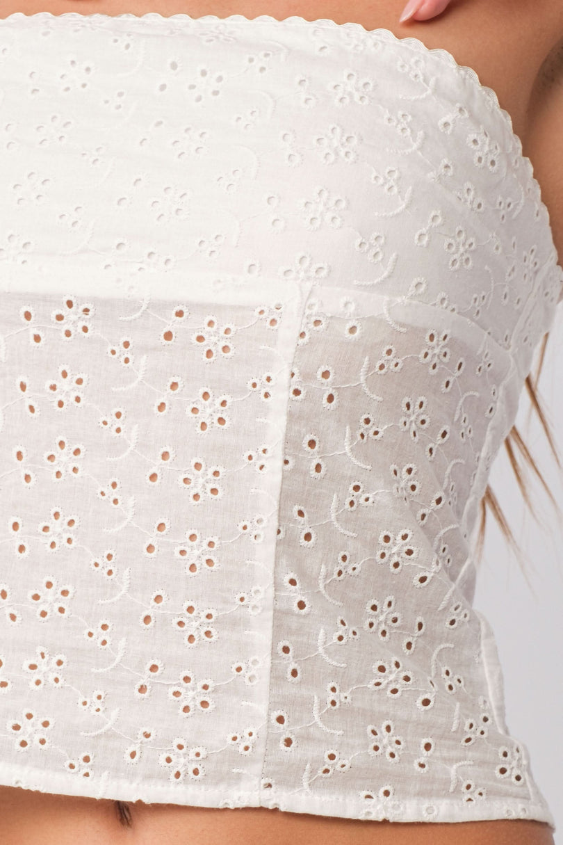White Lace Crop Top