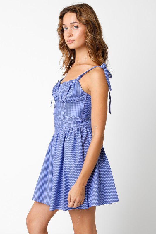 Blue Stripe Bustier Dress
