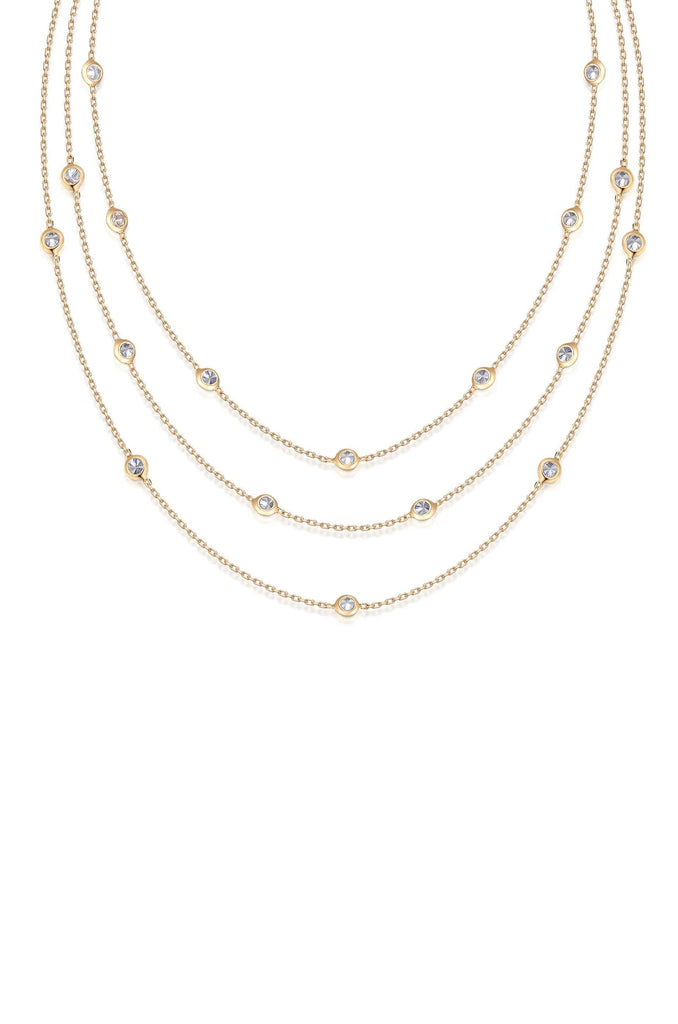 Crystal and Gold Layered Necklace