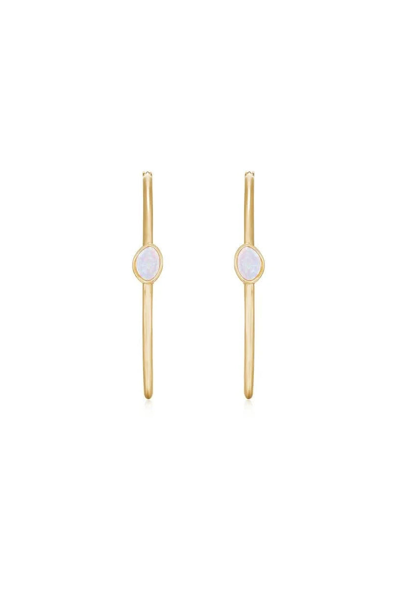 Opal and Gold Hoop Earrings