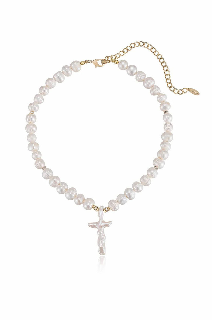 Pearl Cross Necklace