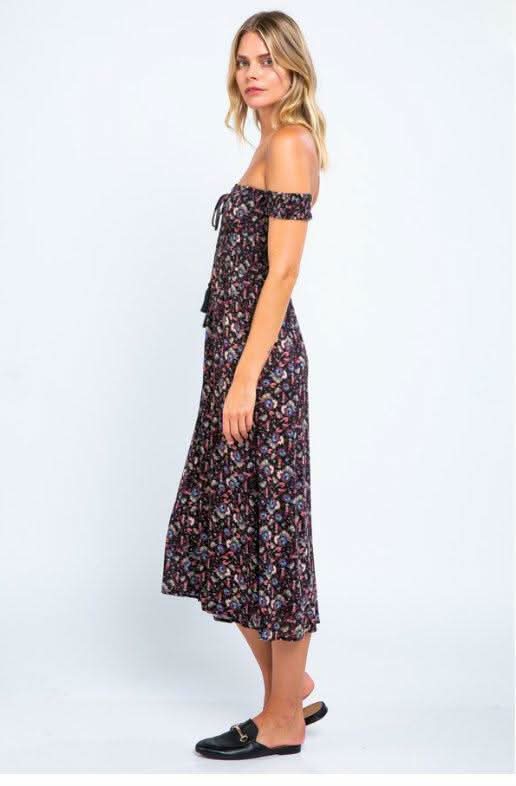 Black Floral Off-Shoulder Jumpsuit