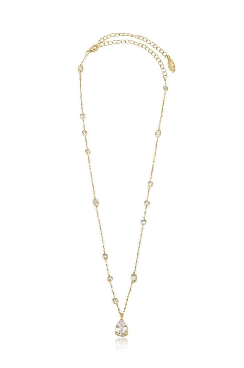 Gold and Crystal Pendant Necklace