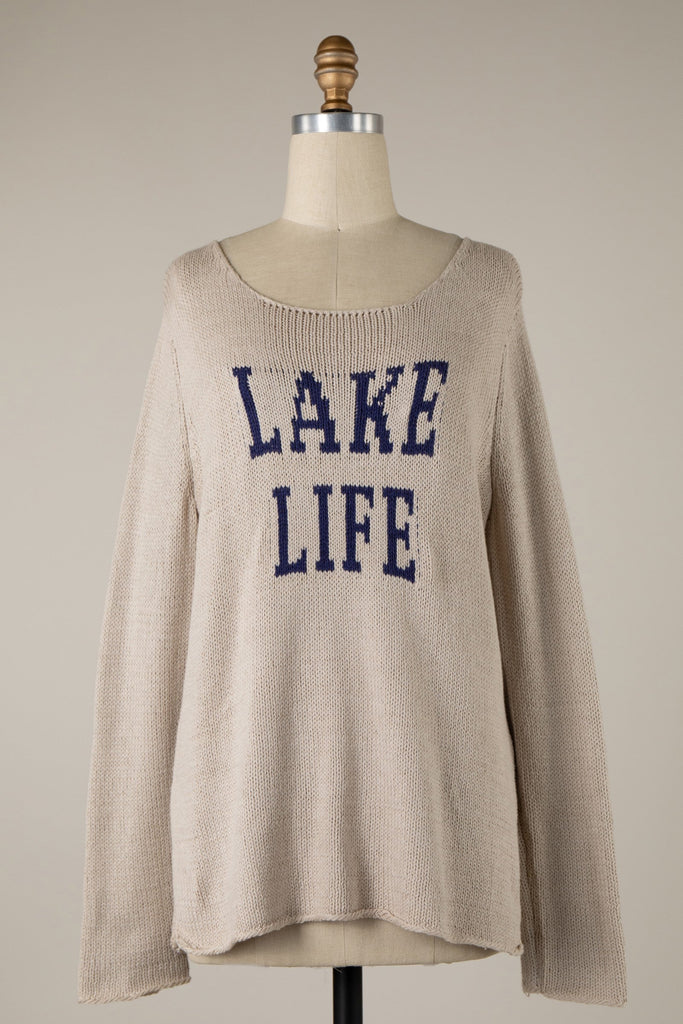 Lake Life Khaki Sweater