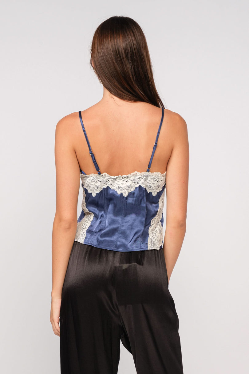 Navy Cropped Cami Top
