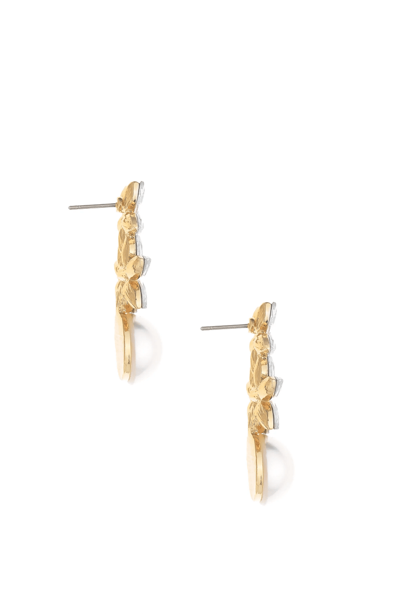 Pearl and Crystal Drop Earrings