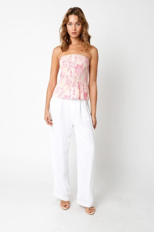 Pink Floral Tube Top