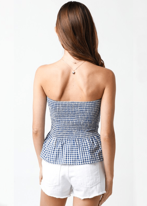 Strapless Gingham Top