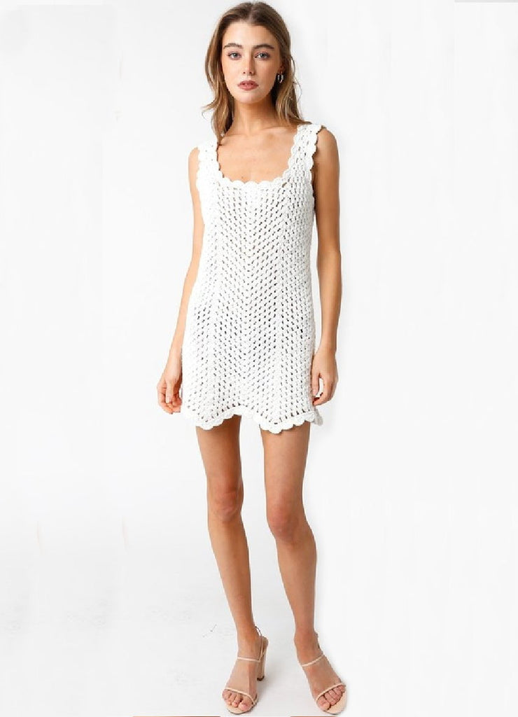 White Crochet Coverup Dress