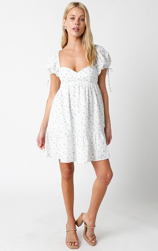 White Floral Babydoll Dress