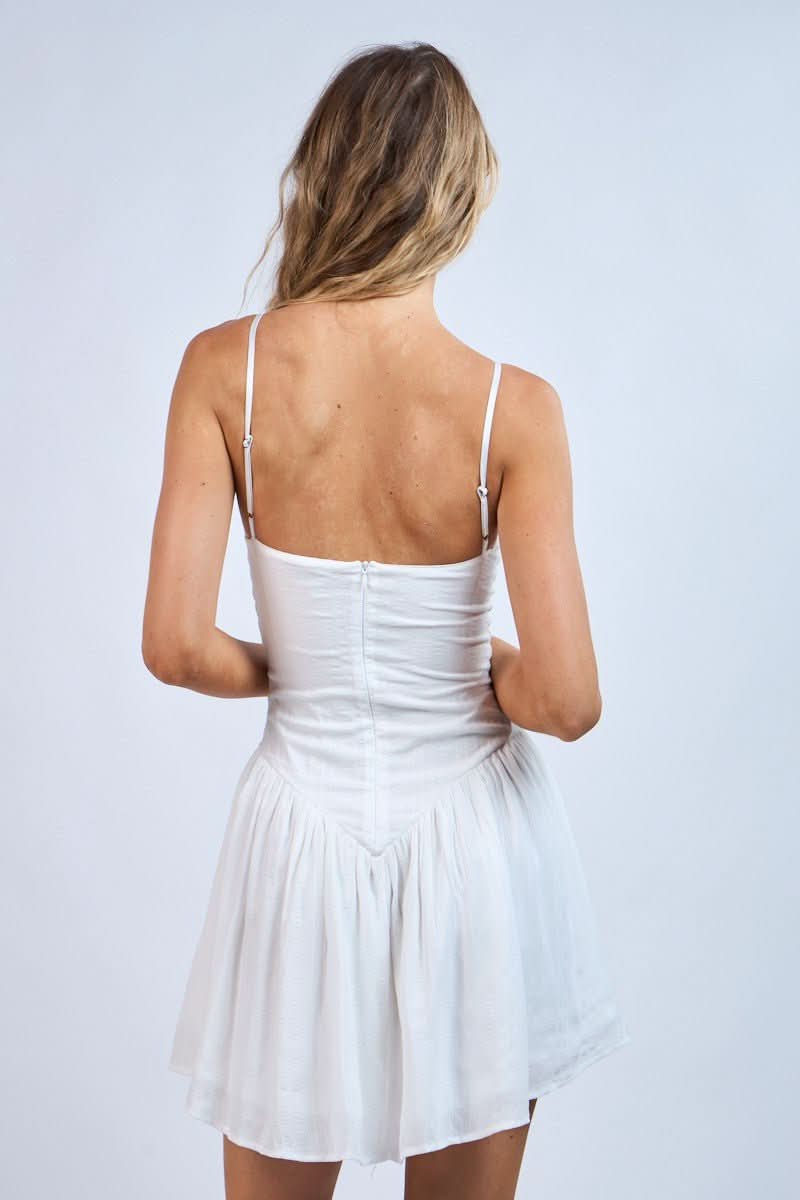 White Spaghetti Strap Mini Dress