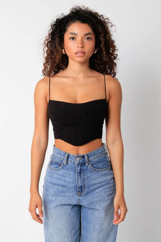 Black Corset Crop Top