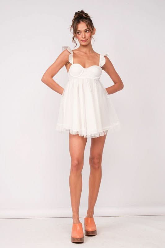 White Organza Babydoll Dresses