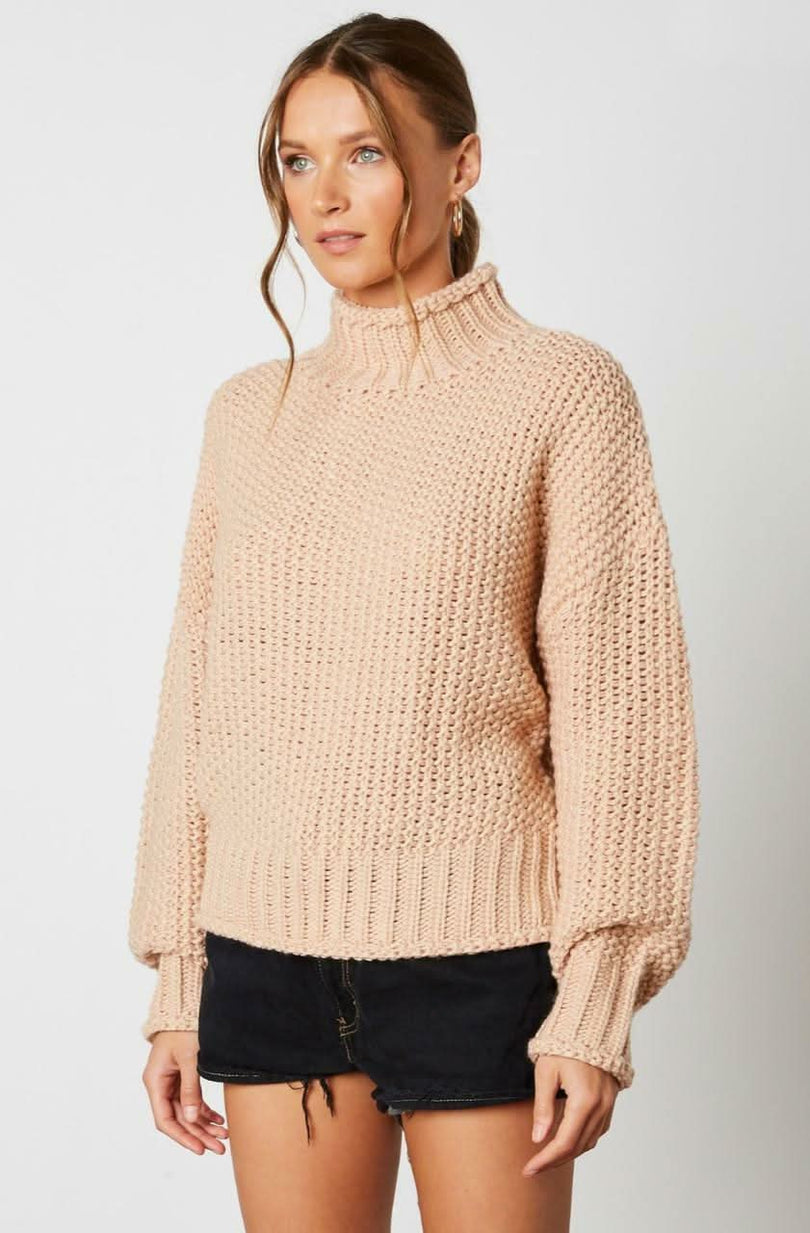Funnel Neck Knit Sweater