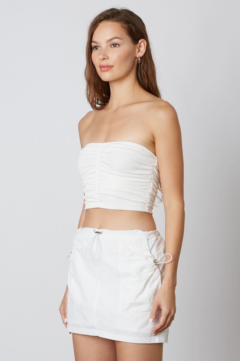 White Cargo Mini Skirt