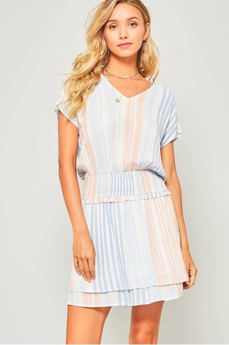 Blue Striped Summer Dresses