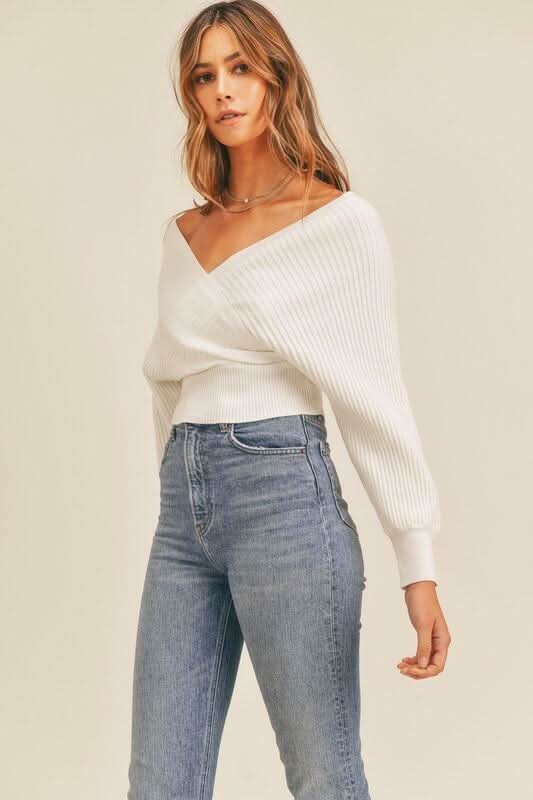 White Cropped Sweater