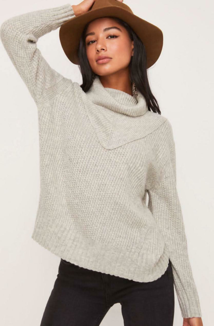 Grey Cowl Neck Sweater