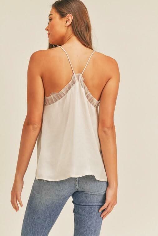White Racer Back Cami Top