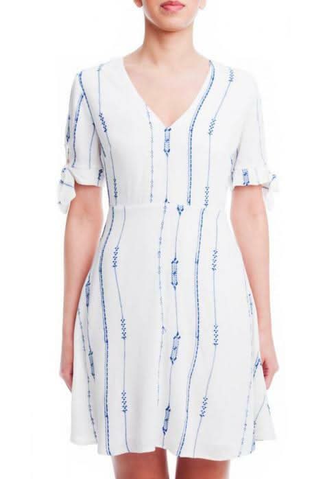 White and Blue Mini Dress