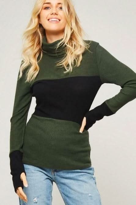 Thumbhole Turtle Neck Top
