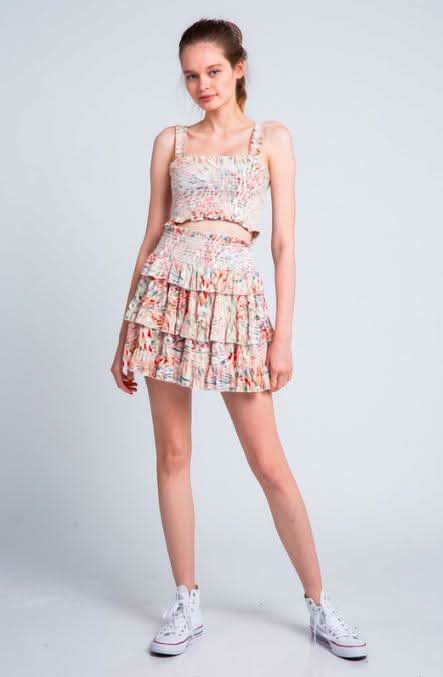 Two-Piece Smocked Mini Dress