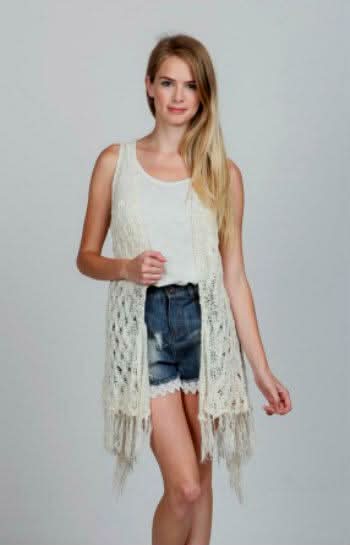 Crochet Fringe Sweater Vest