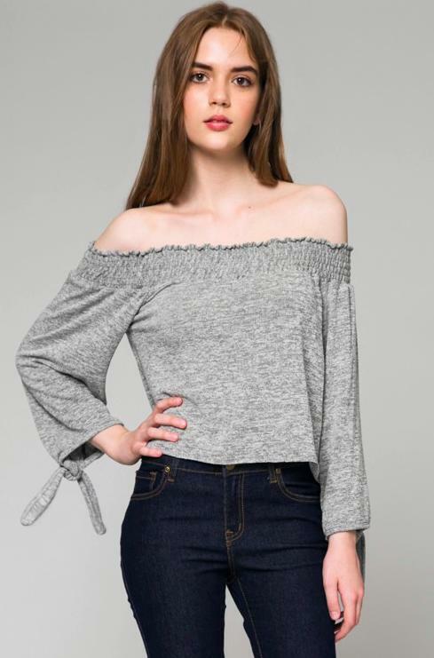 Off-The-Shoulder Top With Sleeves