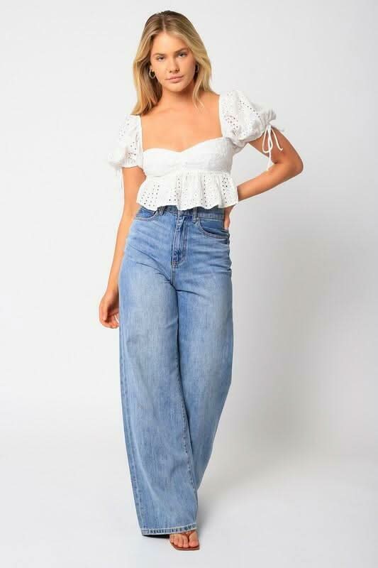 White Babydoll Crop Top