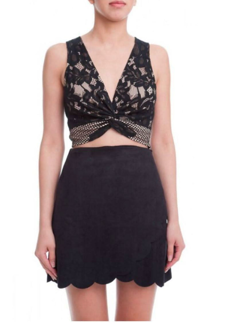 Black Suede Mini Skirt