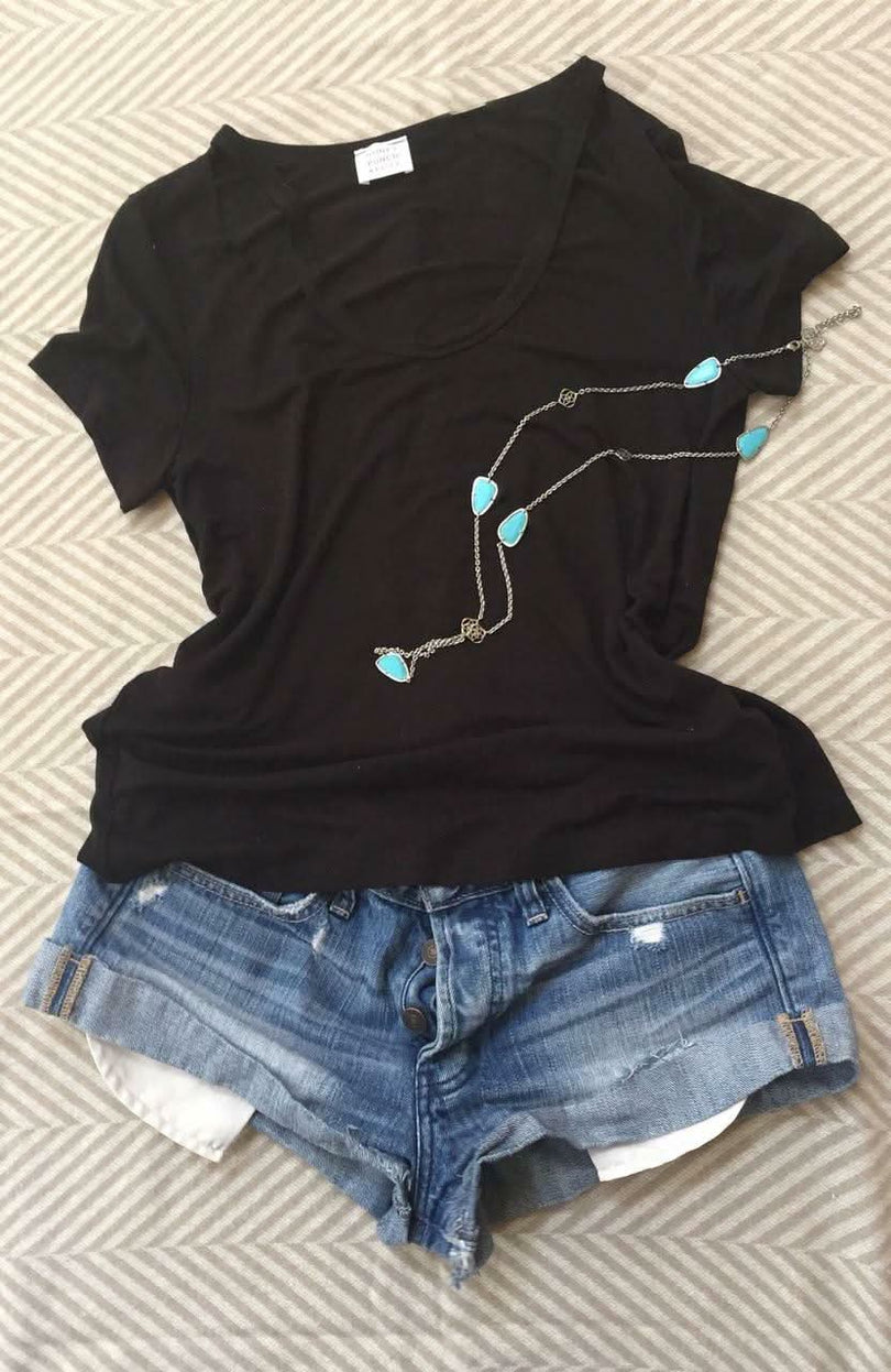 Black Cutout Tee