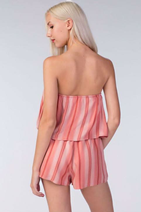 StraplessStriped  Romper