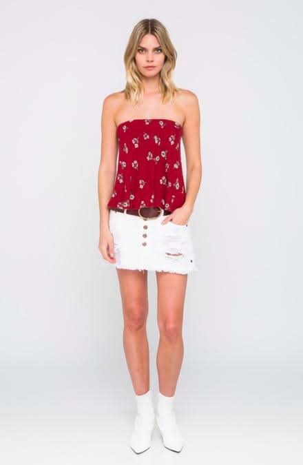 Strapless Floral Tops