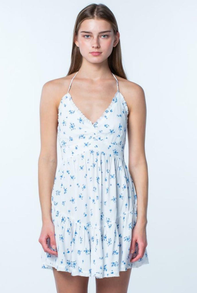 Blue and White Floral Sundress