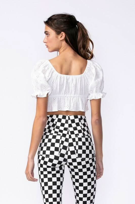 Puff Sleeve Crop Top