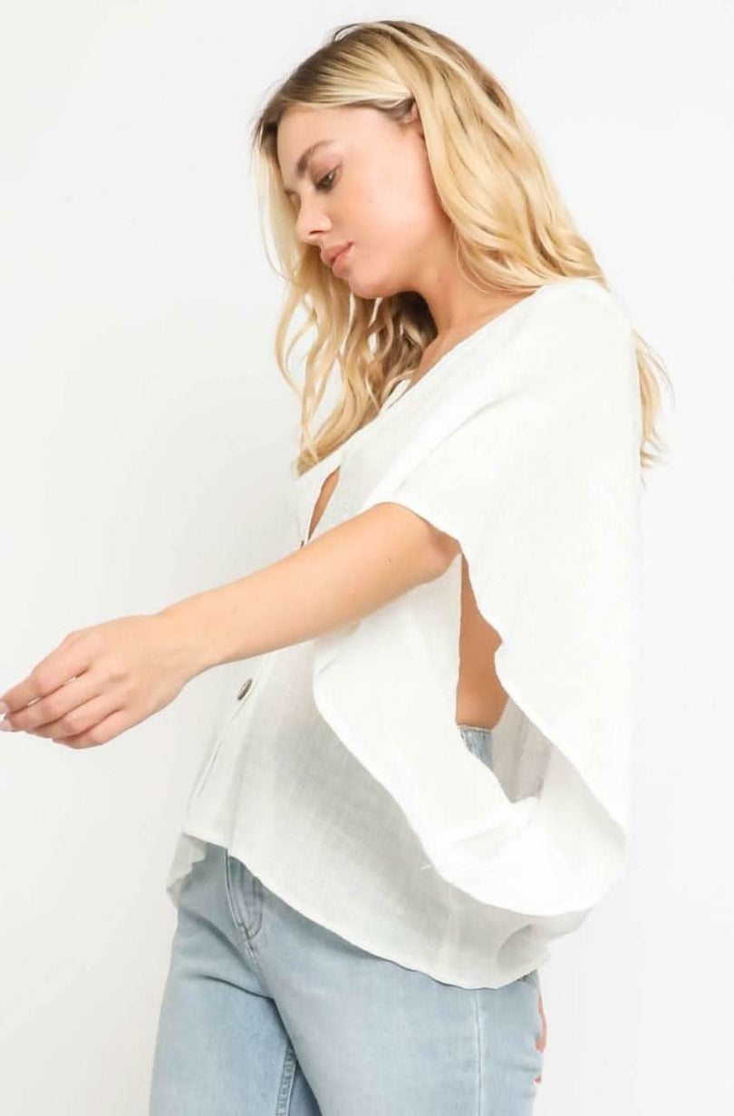 White Poncho Top