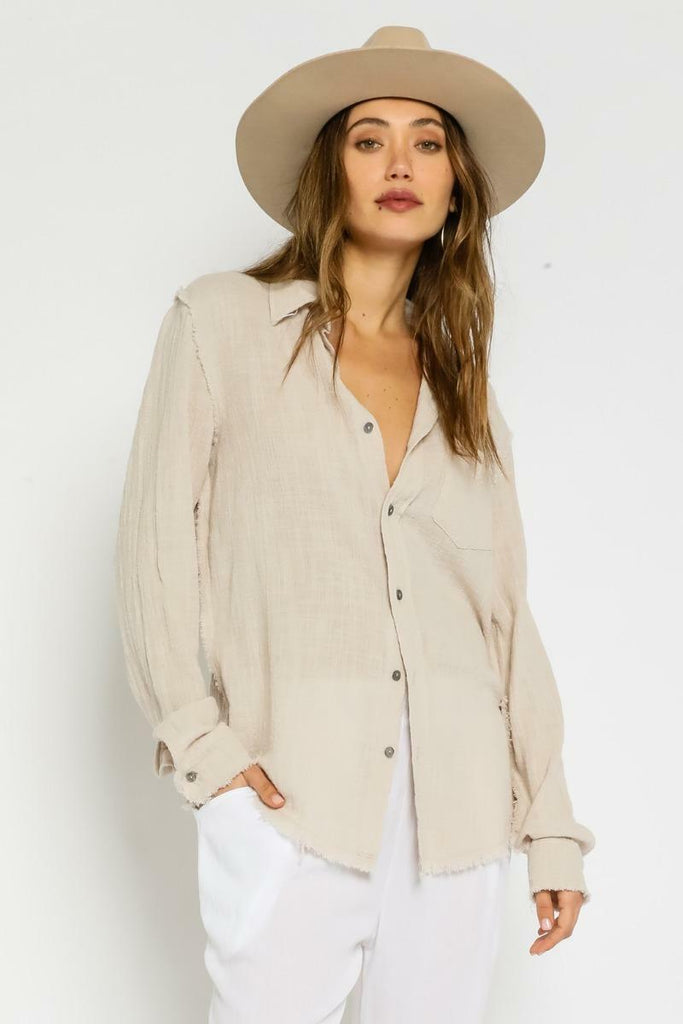 Long Sleeve Button-Up Top 
