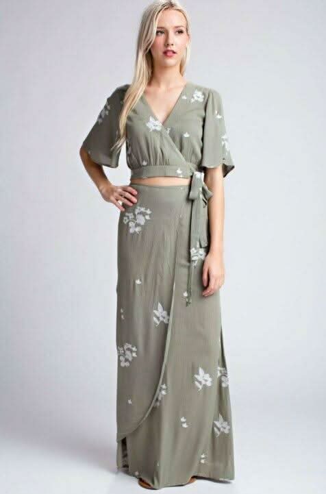 Maxi Skirt and Crop Top Set