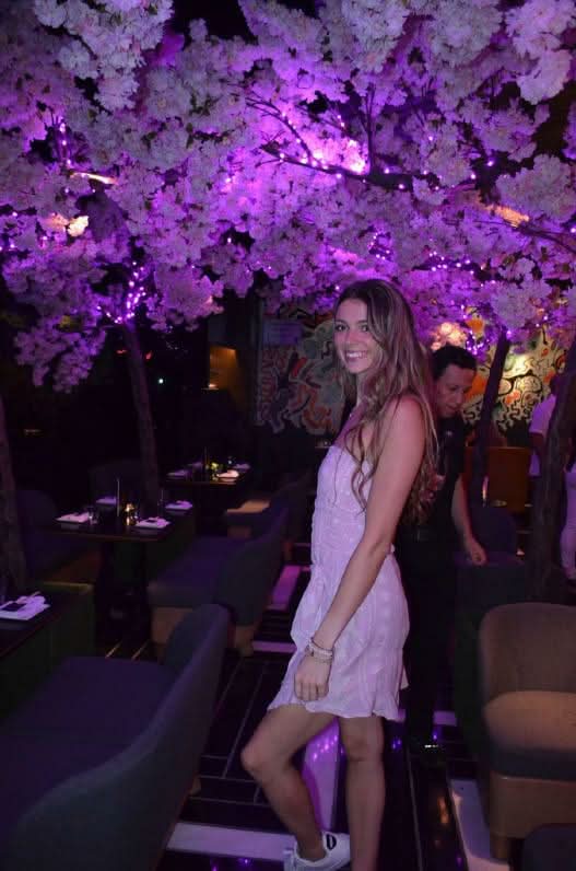 Demi Pink Prism Print Strapless Mini Dress styled for date night