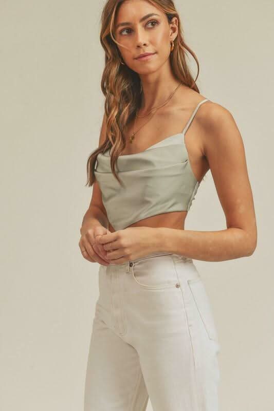Satin Crop Tops