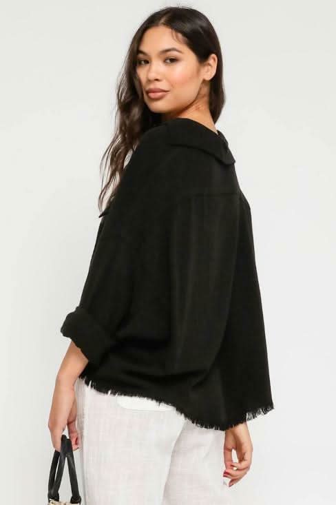 Black Boho Tops