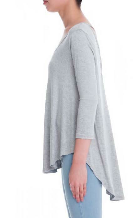 Grey High-Low Top