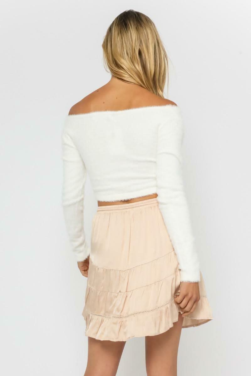 Cropped Fuzzy Sweater -  BohoPink