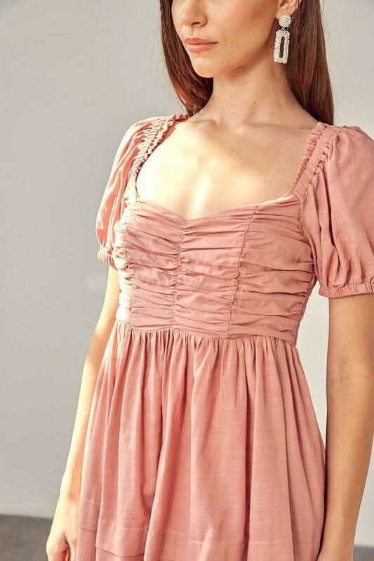 Puff Sleeve Mini Dress
