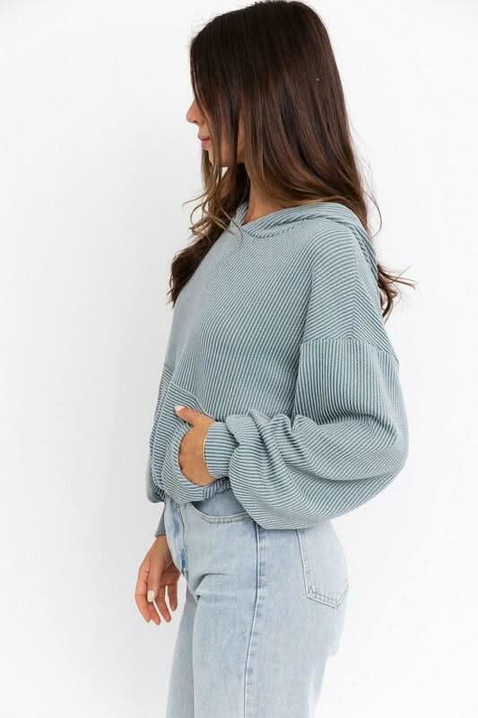 Basic Mode Dusty Blue Hoodie -  BohoPink