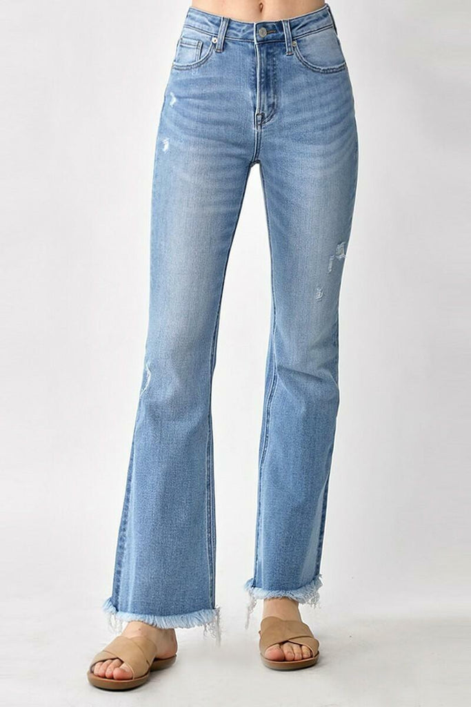Risen Walk Away Vintage-Wash Flare Jeans
