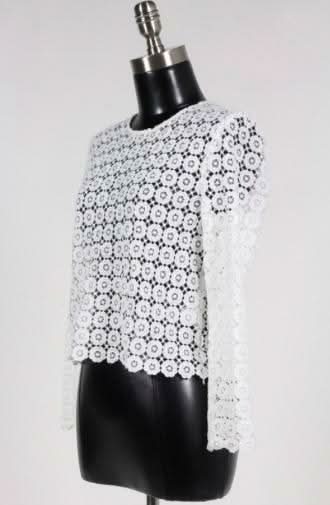 white boho lace top