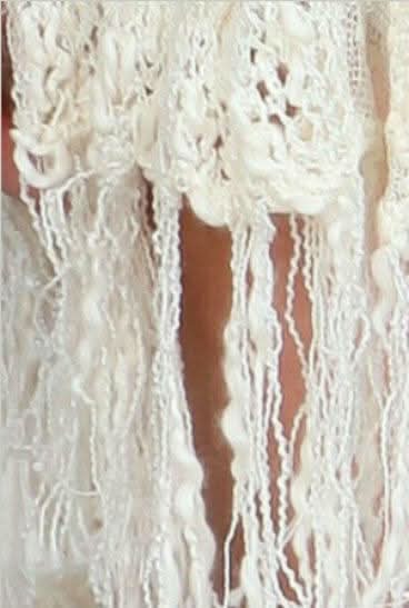 En Créme Cream Mixed Media Fringed Vest -  BohoPink